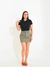 Mini Saia Feminina Sarja Cargo Verde