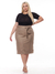 Saia Feminina Plus Midi Alfaitaria