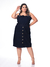 Vestido Feminino Jeans Lycra Plus Botões L1/2