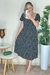 Vestido Nilzete Floral com Mangas Preto - comprar online