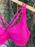TOP TIRAS NA FRENTE E CRUZADO NAS COSTAS COM BOJO REMOVÍVEL ROSA PINK SUSTENTAÇÃO - comprar online