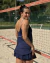 SAIA SHORTS BEACHTENNIS COM BABADOS E BOLSOS NO SHORTS TECIDO LIGHT AZUL MARINHO - CORPO+SARADO MODA FITNESS