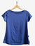 BLUSA QUERIDINHA MANGA CURTA E COMPRIDINHA ATRÁS AZUL MARINHO - comprar online