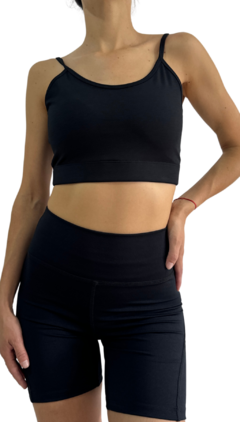CONJUNTO DE LYCRA - BIKER + TOP NEGRO - comprar online