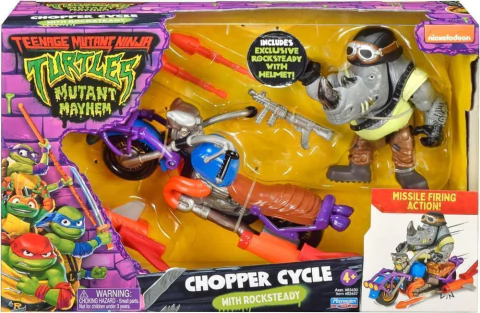 Chopper Cycle y Rocksteady- Tortugas Ninja - Nickelodeon - Playmates