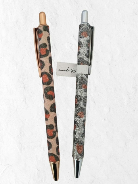 Lapicera FW Animal Print Glitter