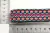 Galon Bordado Base Negro Rosa 2,8Cm Rollo X 44 Yardas