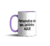Caneca Branca Alça e Interior Lilás Personalize do seu Jeitinho Aqui