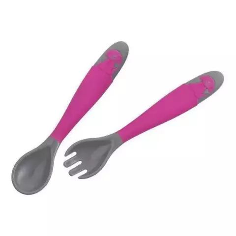 Kit De Talheres Infantis Active Articuláveis Rosa – Clingo