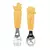 Kit Talher Infantil Clingo Metal e Silicone Flex Steel (6M+) 2 Unidades - Mostarda