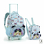 Kit Mochila de Rodinha + Lancheira Panda Verde - Seanite