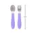 Kit Talheres Infantil Bubazoo Em Inox Buba - Roxo - Minha Lancheirinha