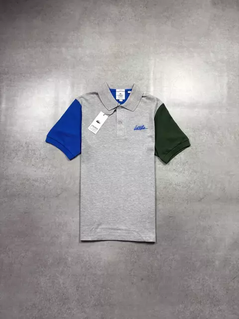Polo Lacoste Assinatura Color Live (Cinza)