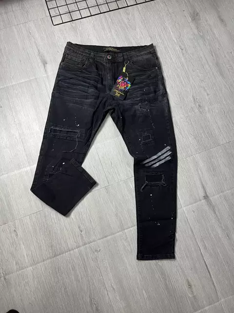 Calça Jeans Jogador Preta Patch (2400274)