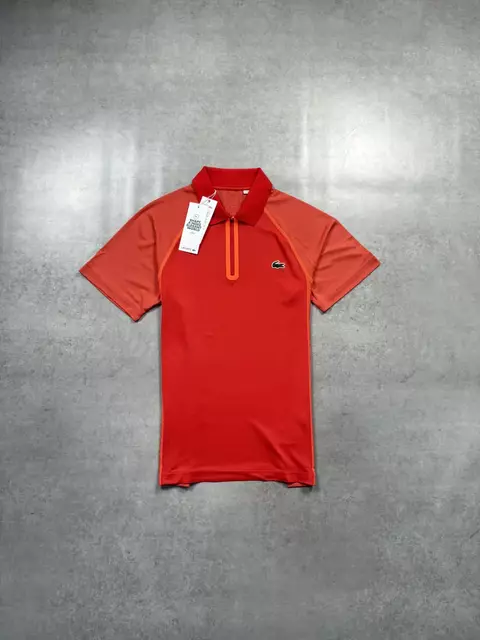 Polo Lacoste Sport Ziper (Vermelho/Laranja)