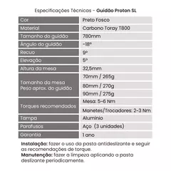 Imagem do GUIDÃO PROTON SL 80X780MM CARBONO