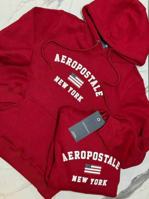 MOLETOM FECHADO C/ CAPUZ VERMELHO 0174 AEROPOSTALE