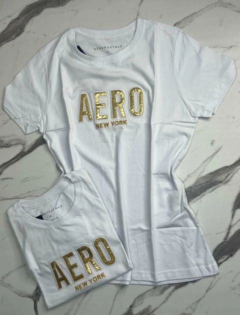 CAMISETA FEMININO BORDADA BRANCO 1169 AEROPOSTALE