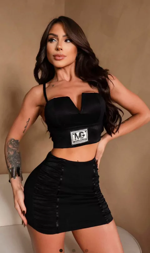 CONJUNTO TOP + SHORT SAIA DRAPEADO 11760 MARIA GUEIXA