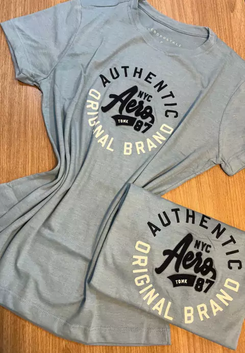 CAMISETA FEMININO 0113 AZUL AEROPOSTALE