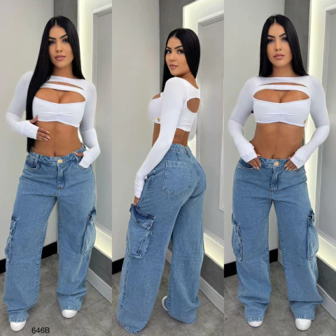 CALÇA WID LEG CARGO REF. 646B PIMENTA ORIGINAL