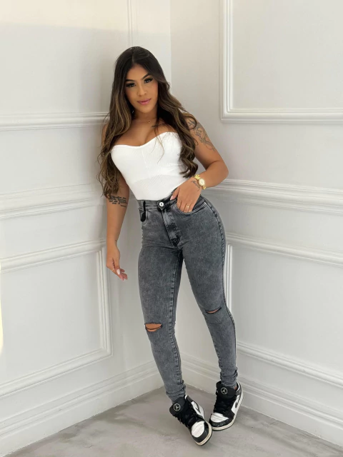 CALÇA JEANS PRIME GRAFITE FBB364 BLESSMIH