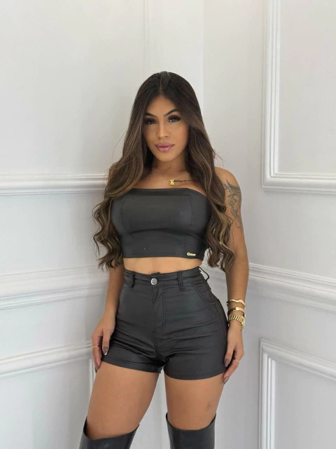 SHORT COURO FAKE 0584 BLESSMIH