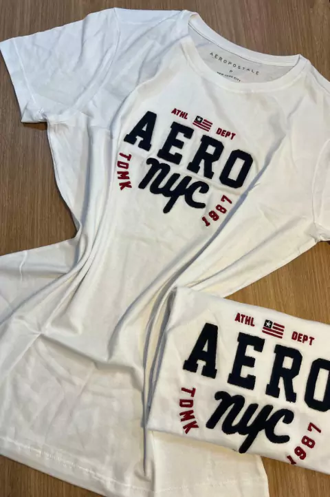 CAMISETA FEMININO 0120 BRANCA AEROPOSTALE