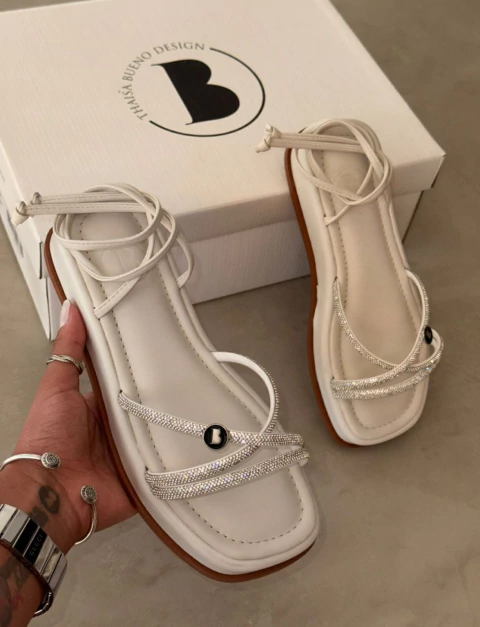 SANDALIA PLATAFORM STRASS 8003 OFF WHITE BUBU