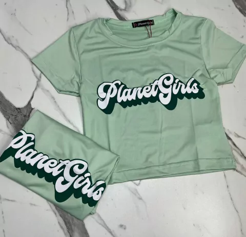 CAMISETA CROPPED VERDE 4723 PLANET GIRLS