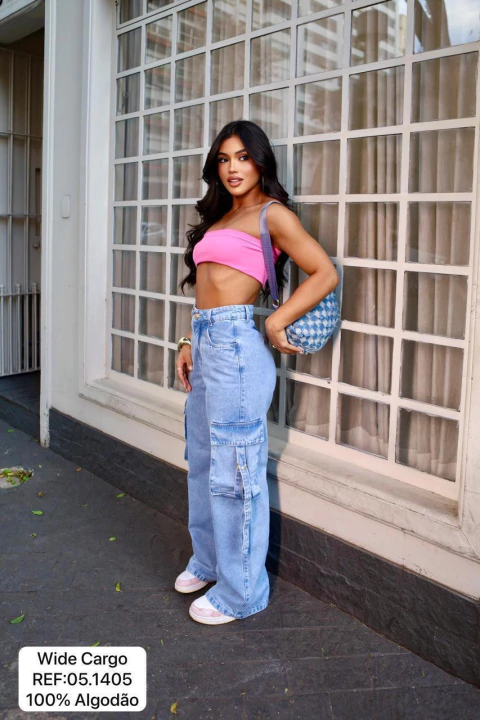 CALÇA REF. 051405 WIDE LEG CARGO 23 GRAUS