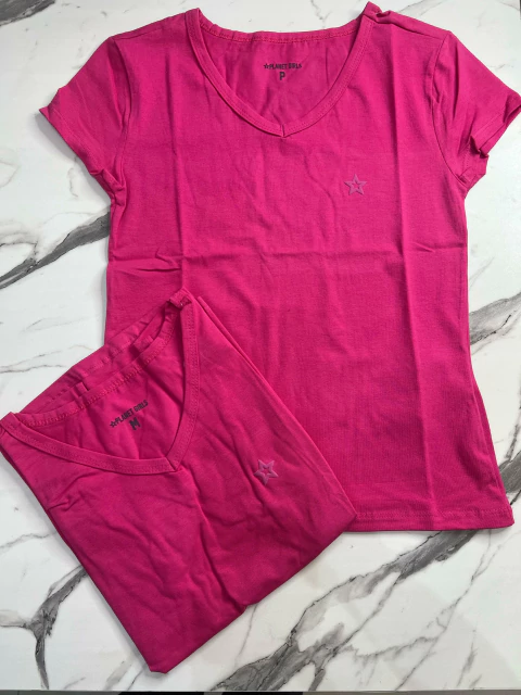 CAMISETA DECOTE V 4092 PINK PLANET GIRLS