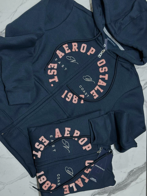 MOLETOM ABERTO 0717 AZUL MARINHO AEROPOSTALE