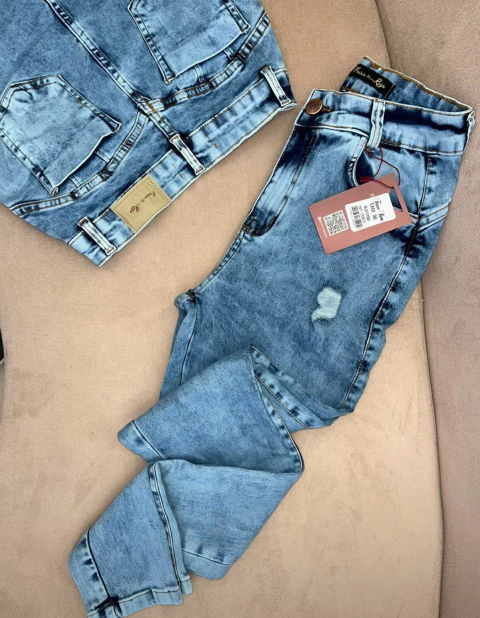 CALÇA JEANS PREMIUM NOVA REF. 0098 FAIXA ROSA