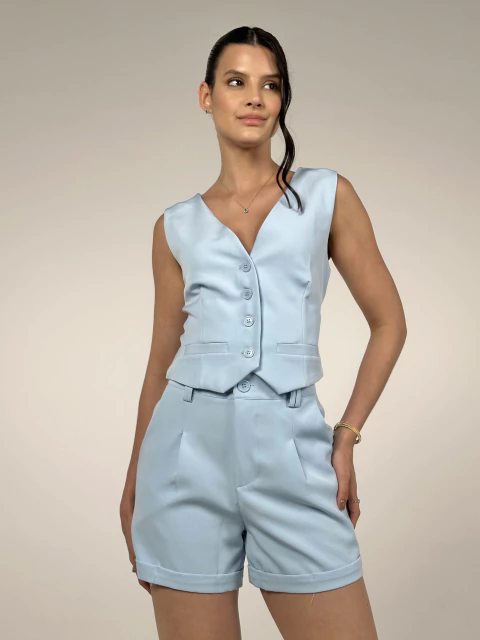 CONJUNTO DE COLETE E SHORT CLEIDIANE - comprar online