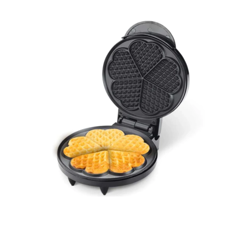 Waflera eléctrica negra Peabody con gofres en forma de corazón 