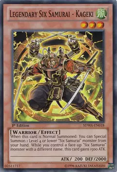 Legendary Six Samurai - Kageki - Super Rare
