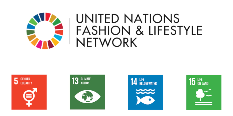 Orgulhosamente membro do Comitê de Moda Consciente da ONU