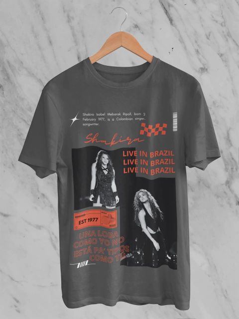 Camiseta Estonada Shakira Live in Brazil