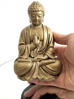 Orgonita Buddha Grande de Cuarzo Blanco, Cuarzo Cristal, Hierro, Turmalina y Pirita