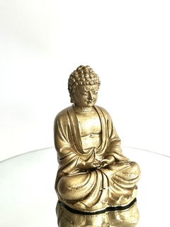 Orgonita Buddha Mediana de Hierro, Cuarzo Cristal, Turmalina y Pirita - tienda online
