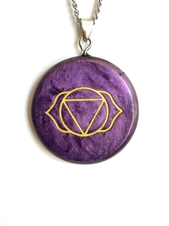 Dije Orgonita Chakra Vishuddha Garganta de Cuarzo Cristal, Turmalina, Pirita y Hierro - (copia) - (copia)