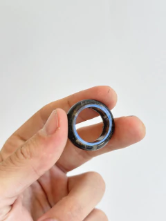 Orgonita Anillo Onix Estilo Redondo de Hierro y Cuarzo Cristal - CAZIMI ORGON