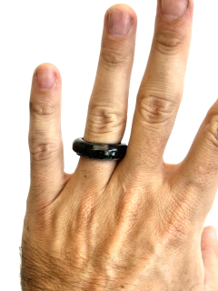 Imagem do Orgonita Anillo Onix Estilo Redondo de Hierro y Cuarzo Cristal