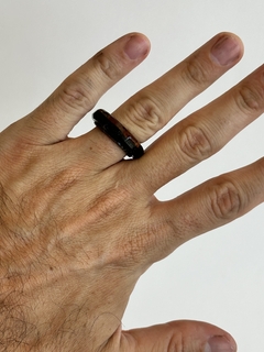 Orgonita Anillo Cornalina Roja Estilo Redondo de Hierro y Cuarzo Cristal