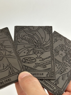 Pack #1 - 6 Orgonitas Arcanos Mayores (0 al V) del Tarot de Cuarzo Blanco, Turmalina, Pirita y Hierro - CAZIMI ORGON