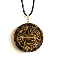 Dije Orgonita Vegvisir de Ojo de Tigre , Cuarzo Blanco, Turmalina, Pirita y Hierro - comprar online