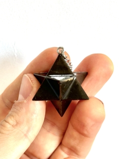 Péndulo Orgonita Merkabah de Cuarzo Blanco, Cristal, Turmalina, Pirita y Hierro - tienda online