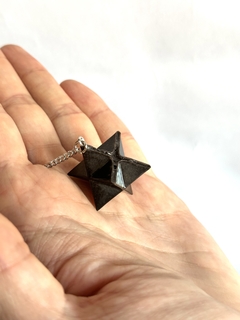 Péndulo Orgonita Merkabah de Cuarzo Blanco, Cristal, Turmalina, Pirita y Hierro - comprar online