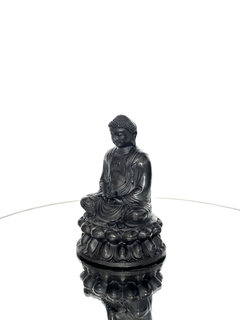 Orgonita Buddha Pequeña de Cuarzo Blanco, Turmalina, Pirita y Hierro - CAZIMI ORGON